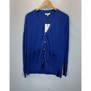 NEW Oats New York Royal Blue Button Grandpa Cardigan Sz S Academia Preppy